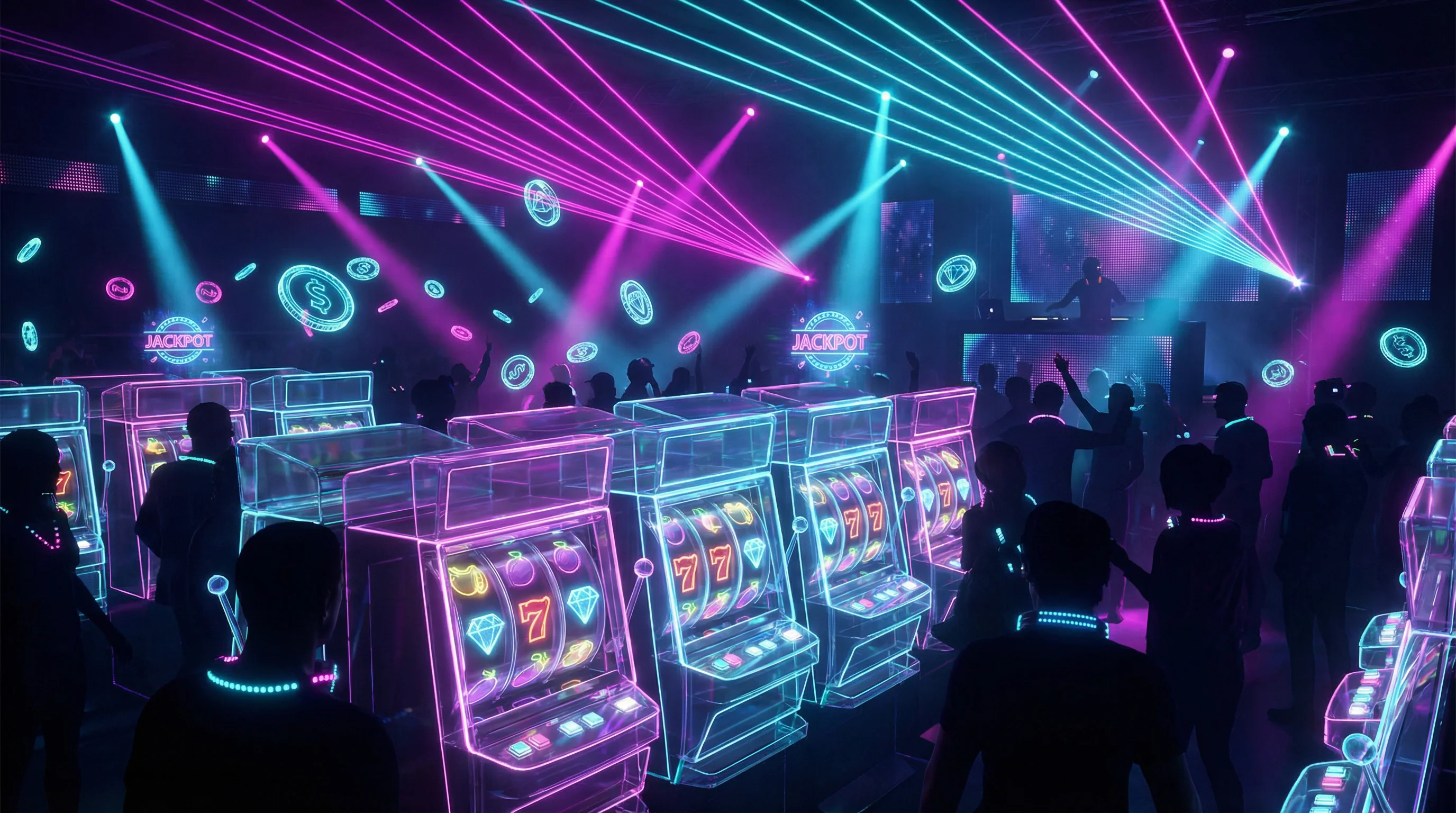 Tragamonedas en línea con luces neón en Winpot Casino App